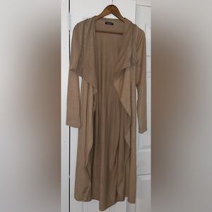 Suede trench coat
